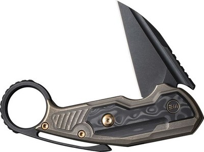 We Knife Yardbird Button Lock Bronze Folding Knife CPM-20CV
