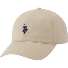 U.S. Polo ASSN. Small Pony Logo Baseball Hat, Washed Twill One Size, Stone