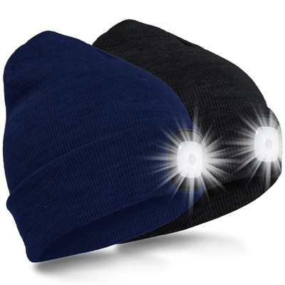 LED Beanie Beleuchtete Mütze mit Licht,Wiederaufladbare USB Winter Warm LED M...