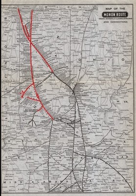 1920 Monon Route Railway Map Chicago Indianapolis Louisville Railway Map 2939