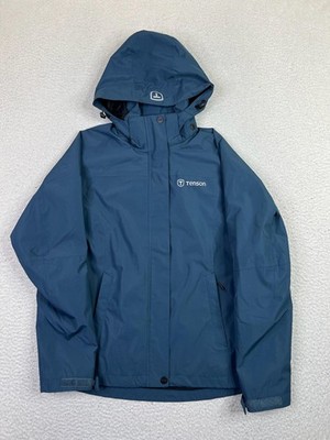 Tenson Jacket Womens Small Blue MPC Plus Hooded Waterproof Rain Windbreaker