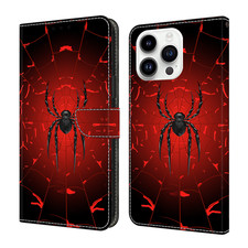 For Various Phone Hot Cool Spider Magnetic Card Wallet Case Flip Stand Cover