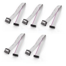 5pcs IDC 10Pin Hard Drive Extension Wire Flat Ribbon Cable Female Connector 20cm