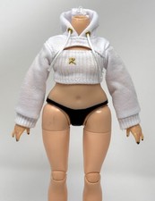 Rainbow High Color Create Airbrush Doll Outfit White Hoodie Long Sleeve Crop Top