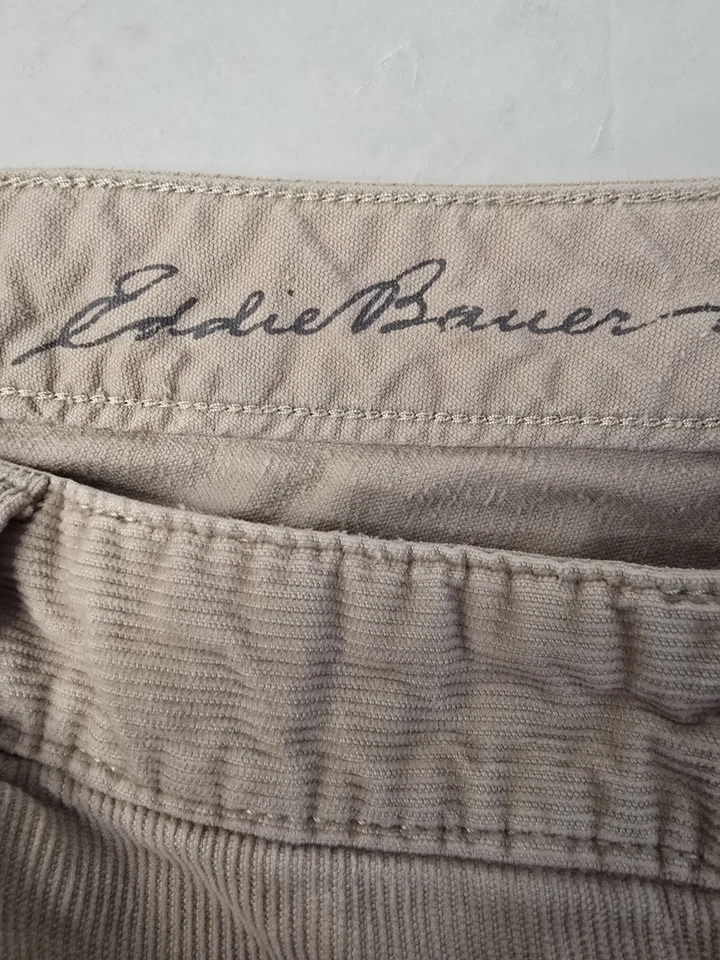 Eddie Bauer Corduroy Pants Neutral Khaki Cotton Stretch Mid Rise Bootcut 12 - Image 3 of 4