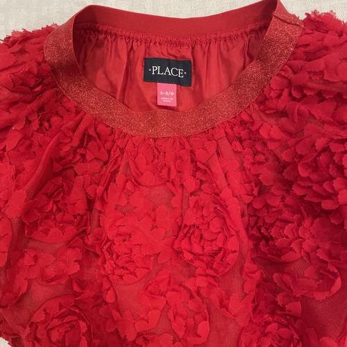 Children’s Place Girls Red Flower Tulle Skirt Size S 5/6 - Picture 5 of 6