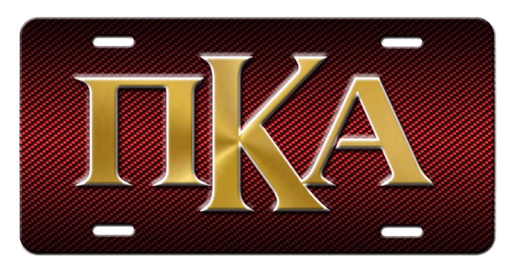 Pi Kappa Alpha  Greek Fraternity Vanity Aluminum License Plate Gold Scarlet - Picture 1 of 4