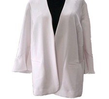 ELLE Modern White Open Front Long Jacket w/ Pockets Women  s Size XL Blazer