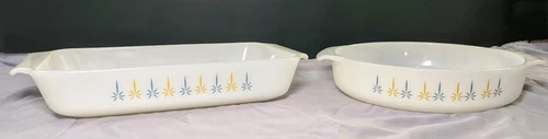 2 Vintage Anchor Hocking Fire-King Candle Glow Baking Dishes – #429 & #432