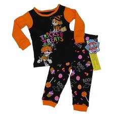 Paw Patrol 2T Toddler Tricks Treats Glow in the Dark Halloween Pajama Set NEW