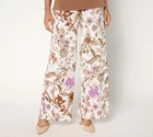 Susan Graver Women's Pants Sz XL Printed Liquid Knit Wide Multi-colored A680523