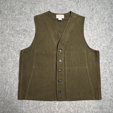 C.C. Filson Co. Gilet Uomo Cotone Moleskin Field Ranch Lavoro Caccia Verde Taglia 44