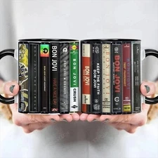 Bon Jovi Cassette Collection Mug Retro Classic Rock Coffee Cup Gift