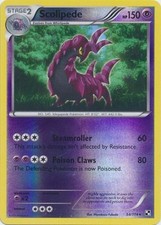 Scolipede - 54/114 - Rare - Reverse Holo (Hp) Black and White - Psychic Pokémon