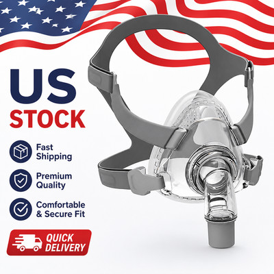 Full Face CPAP MASK, Includes Headgear, Cushion, Frame and Sliver