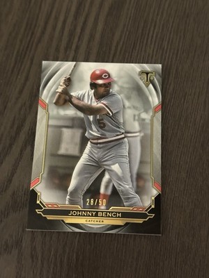 2019 Topps Triple Threads Onyx SP /50 #90 JOHNNY BENCH Baseball Card HOF