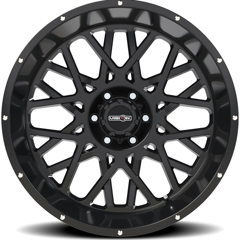 Vision 412 Rocker 20x12 8x6.5" -51mm Gloss Black Wheel Rim 20" Inch Foto 3 de 4