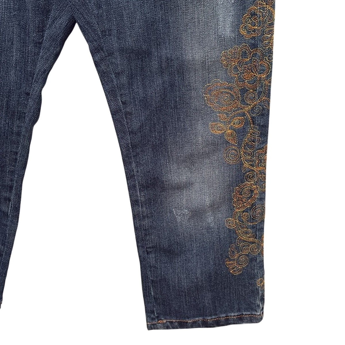 Vintage Y2K D&G Blue Jeans with Gold Embroidery Size 27 View 4