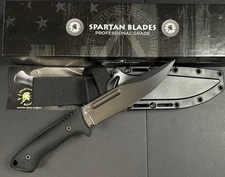 Spartan Blades Harsey Fighter Fixed Blade SBSL006BK Cro-Van Steel Knife w SHEATH