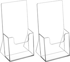 Maxgear Acrylic Brochure Holder, 4 Inch Countertop Pamphlets Holder, 2 Pack