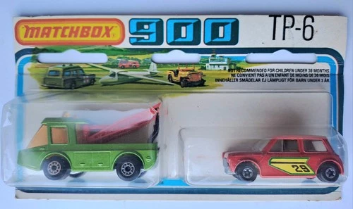 MATCHBOX LESNEY VINTAGE TP-6 TWIN PACK, TOE JOE & MINI, SEALED, SCARCE, CUT CARD