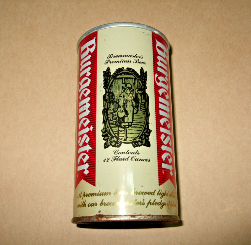Burgermeister Brewmaster's Premium Beer Can SS Steel Yellow Color