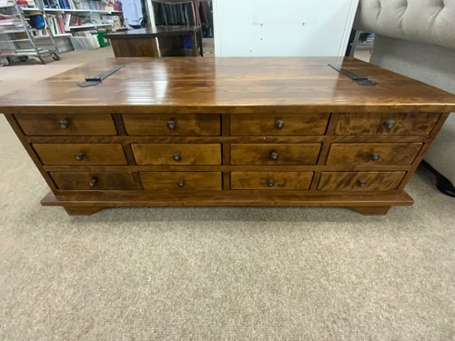 Laura Ashley Garrat 12 Drawer Coffee Table With Storage Dark Brown Collect IP33 - Picture 3 of 10