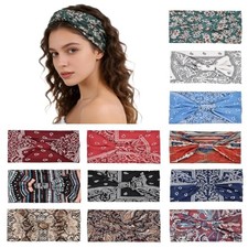 12 PCS Headbands for Women, Absorbed Sport Non Slip Patterned Boho Charm-12PCS