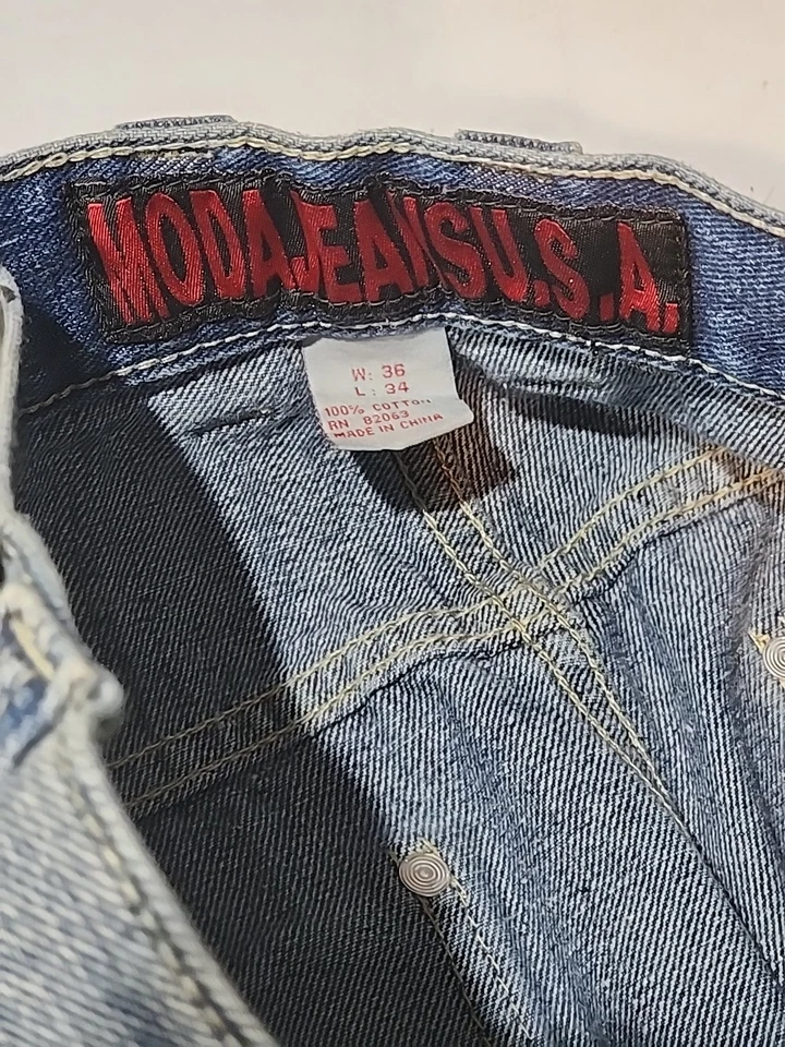 Винтажные джинсы MODA Relaxed Blue 36Wx34L Y2K - Изображение 3 из 4