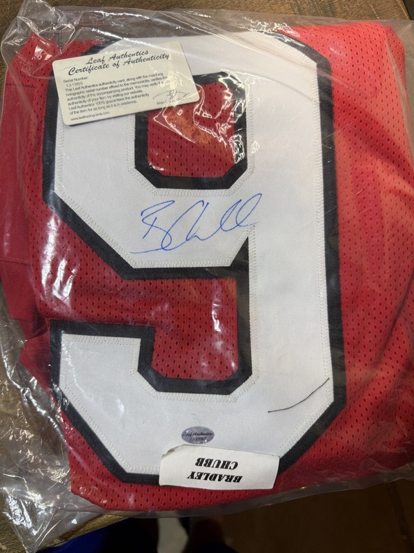 Bradley Chubb Signed NC St Football Jersey Leaf Certified Auto Broncos Dolphins
