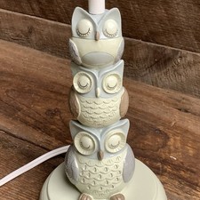 Owl Table Lamp Kids Room Nursery Three Stacked Sleeping Owls Light 12  No Shade