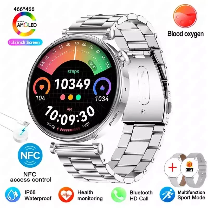 AMOLED Smart Watch 1.32" Bluetooth Call Heart Rate Sleep Tracker Android iOS Fit