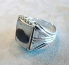 New ListingVintage NOS Wheeler Mfg Mens Montana Agate Sterling Silver Ring size 12.75