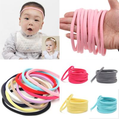 10Pcs Nylon -Stirnband Für Haarzubehör Für Baby Boys High Elastic Band ~ /