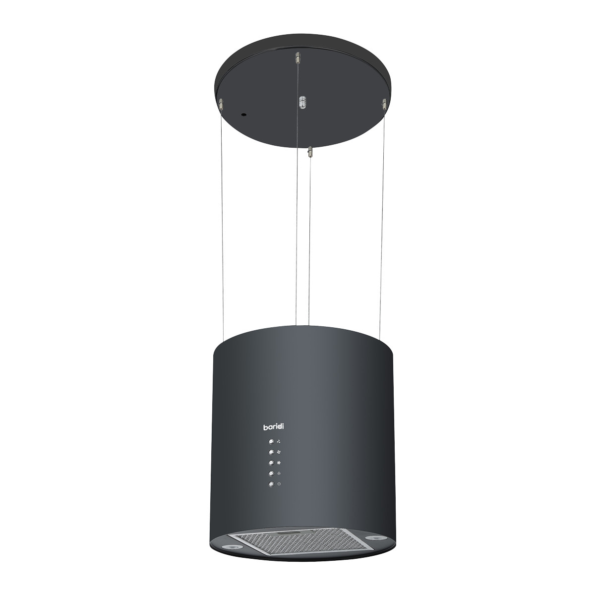 Baridi Island leistungsstarke Dunstabzugshaube Hängeleuchte Style Ø35cm 3 Geschwindigkeiten schwarz DH219