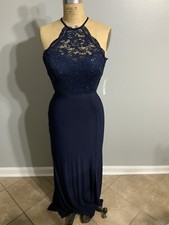 Formal Floor Length Navy Gown Size 5/6 New With Tags