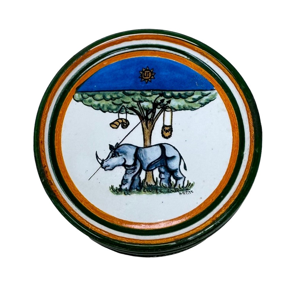 Vtg Contrade Siena Italy Selva Rhino Oak Tree Hunting Green Orange