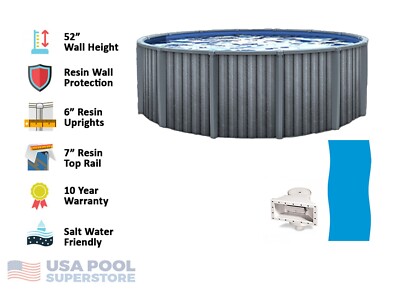 Above Ground Catalina 52'' Wall Swimming Pool w/ Liner & Skimmer - (Choose Size)