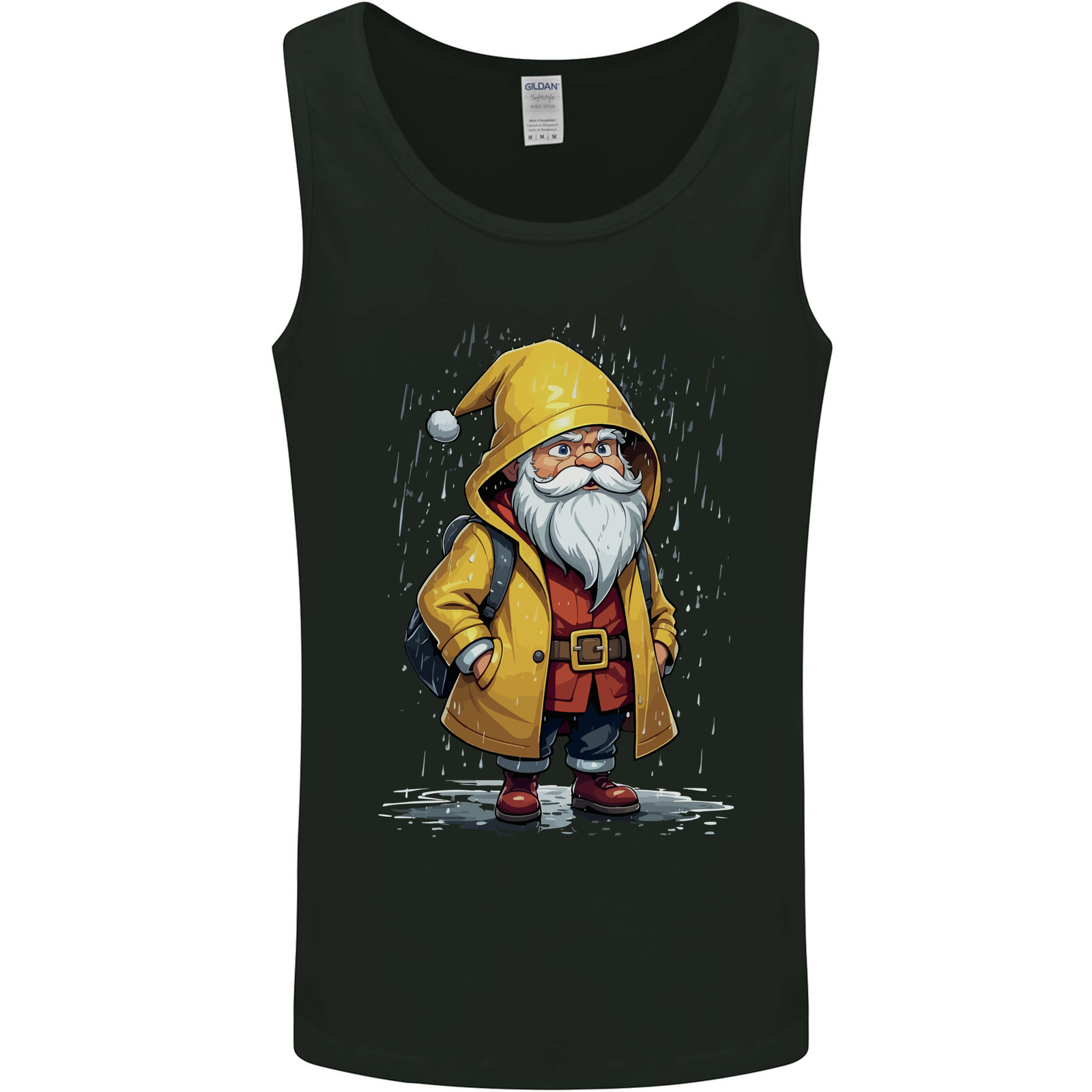 Santa Raincoat Christmas Rainy Season Santa Mens Vest Tank Top-image