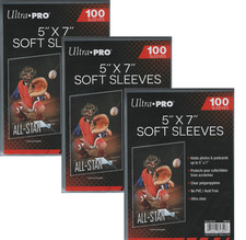  300 Ultra Pro 5" x 7" Soft Sleeves - Protects Oversized Cards Photos Postcards