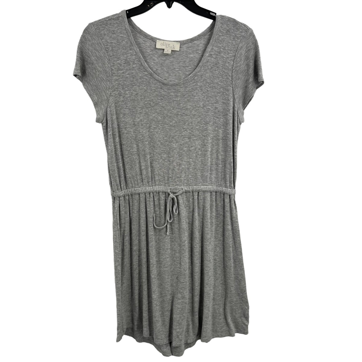 Olive & Oak Grey Ribbed Knit Dress Medium | eBay