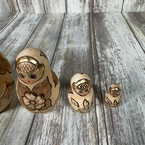 VTG 1994 5 Piece CEPRUEB NOCAG Hand Painted Signed Russian Nesting Dolls Poccur - Picture 7 of 7