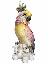 Ancienne grande figurine Karl Ens cacatoès perroquet oiseau porcelaine cérami...