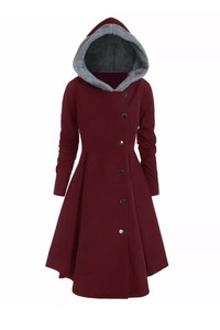 red skirted coat