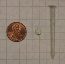 250 PIECE SMOOTH SIDING NAILS, 6D, GALVANIZED, FLAT CHECKERED HEAD, WHITE FINISH