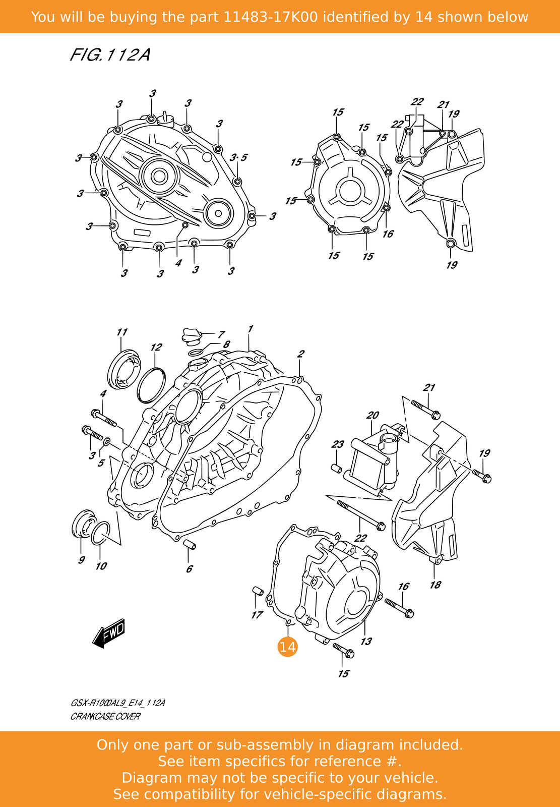 SUZUKI Gasket magneto Cover 11483-17K00 OEM for sale online | eBay 