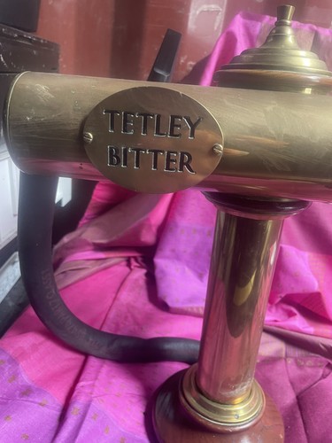 Vintage Tetleys Bitter Labatts Larger Pub Optic Beer Pump Brass Cheap Man Cave