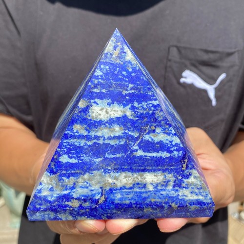2.3lb Natural Lapis Lazuli Pyramid Energy Quartz Crystal Tower Reiki Healing - Picture 7 of 13
