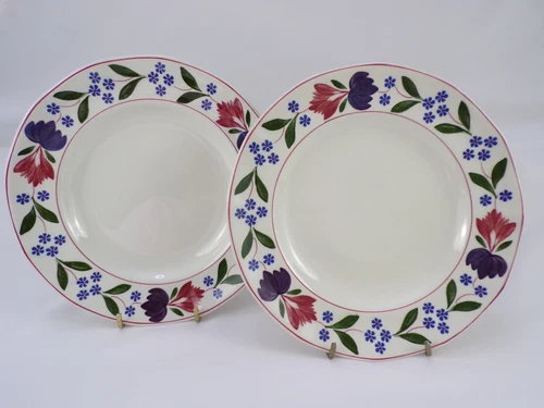Two Vintage Adams Old Colonial English Ironstone Luncheon Plates 8.5" I23