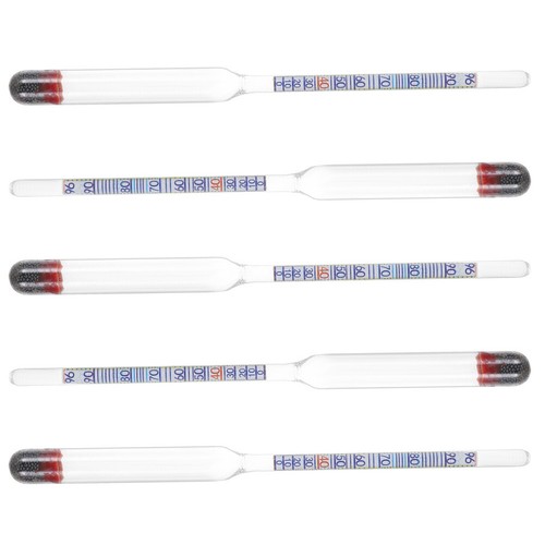 5pcs Glass Alcoholometer Glass Wine Gauge Alcohol Meter Wine Measuring Meter